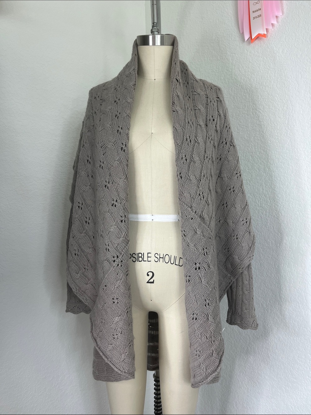 Autumn Cashmere Cable Knit Shawl Collar Wrap Cardigan Cocoon Shrug Sweater